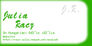 julia racz business card